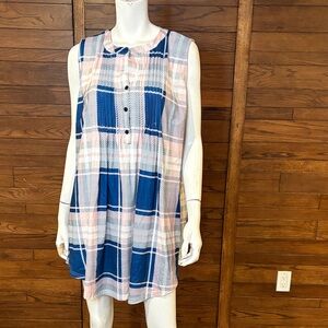 Reborn Navy and Light Pink Checkered Tank Top